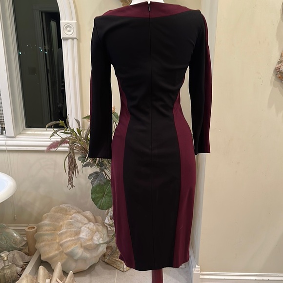 Cache Red and Black Sheath Dress with Bateau Neckline - Picture 4 of 4